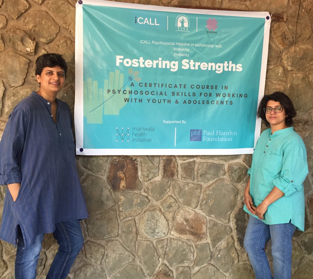 With @gauripradhan2 at Fostering Strengths #TISS in collaboration with @iCALLhelpline and @mariwalahealth on #gender #sexuality and #affirmative  #counselling practice. #LGBTQIA #qacp #Bridgethecaregap #mentalhealthawareness #adolescentmentalhealth #YOUTH #trans #queer