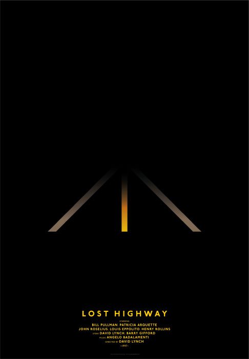 PhilmsMag's tweet image. "Lost Highway 1997" (ilustración de @CarlaMistral77) &amp;amp; Poster minimal del mismo film. "...Las ideas iban y venian, pero, a medida que la historia tomaba forma, se fue definiendo como un relato de la fuga psicogenética"... (D. Lynch)