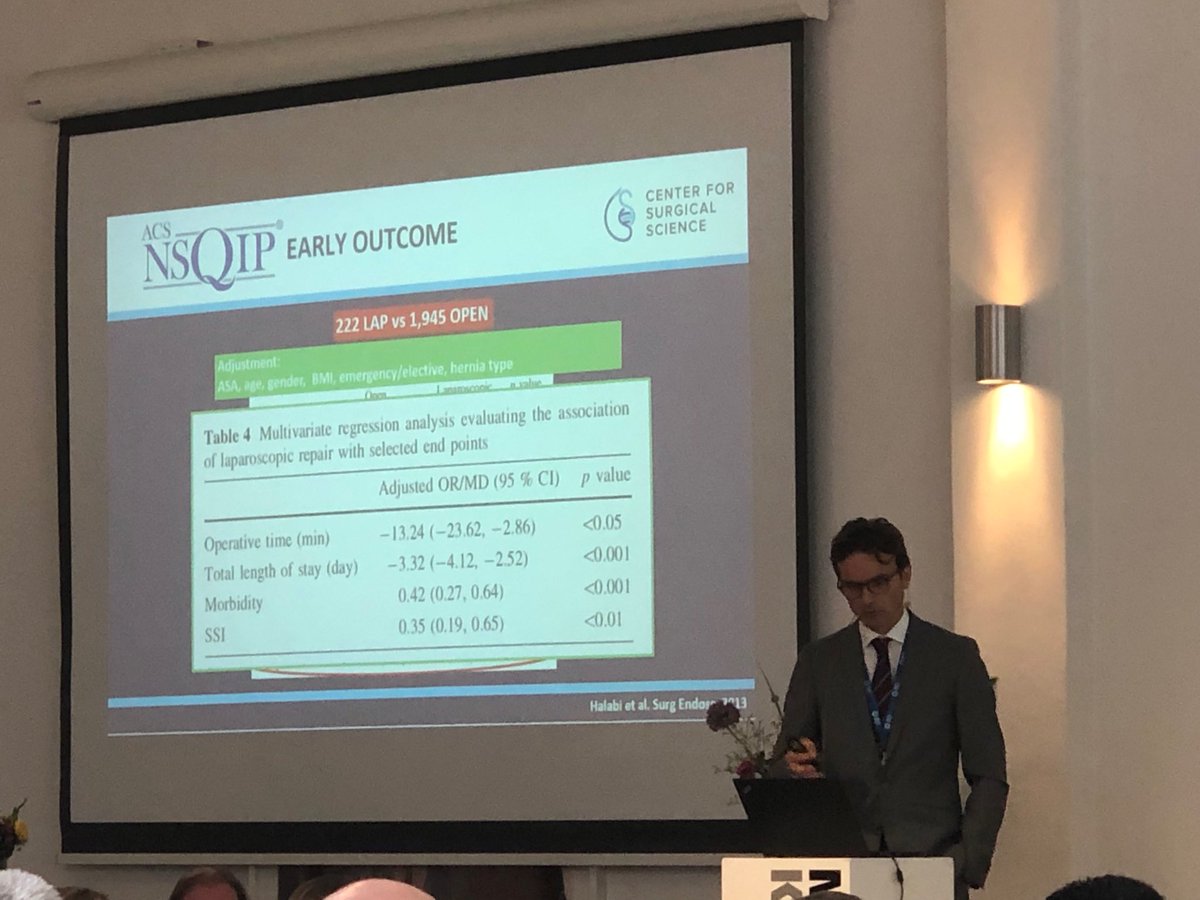 IsmailGogenur's tweet photo. Dr Helgstrand goes through the evidence highlighting that there are still “room for improvement” regarding proving advantages of minimally invasive surgery in parastomal hernia repair #hernia #CSSDenmark https://t.co/tz0UlaIoHH