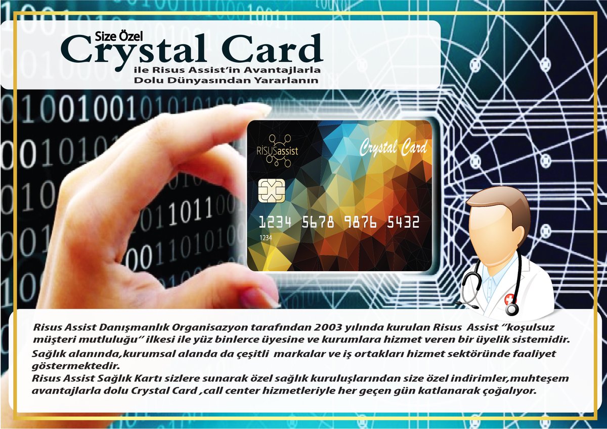 Crystal Card size özel sağlık kuruluşlarında muhteşem indirimler sağlıyor .
