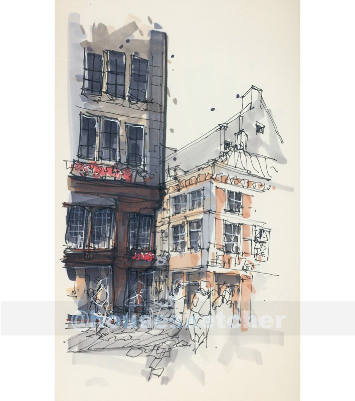 Schmeck, Grote Staat, Maastricht
#sketching #fineliner #urbansketchers #urbanillustration #archisketcher #sketchcollector #architecture  #markers #sketchaday #sketchbook #sketch #dailysketch