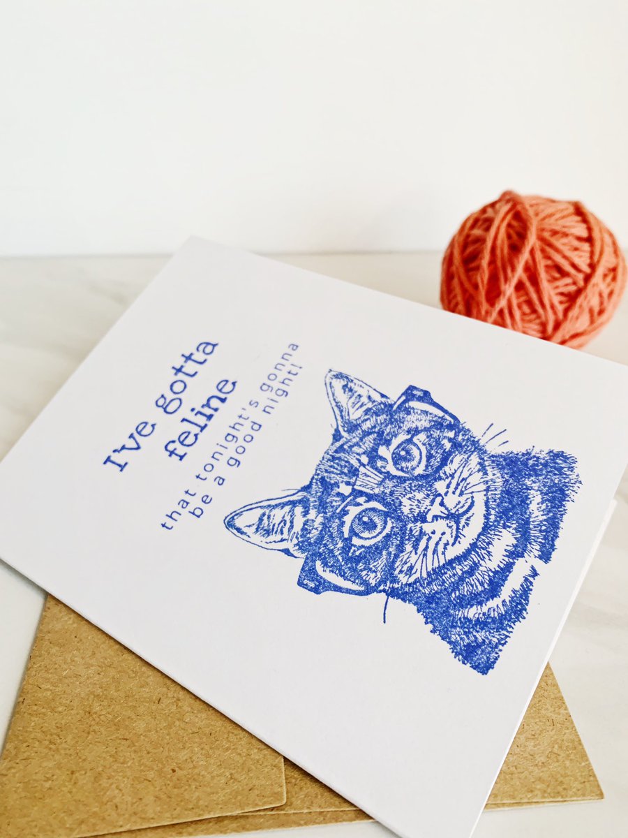 candcdc's tweet image. “I’ve Gotta Feline That Tonight’s Gonna Be a Good Night!”

Etsy.com/shop/cardsandc…

#catcard #feline #funnybirthdaycard #greetingcards #birthdaypuns #catsoftwitter #tbt #crumbsandwhiskers #catsofinstagram #catslife #catstagram