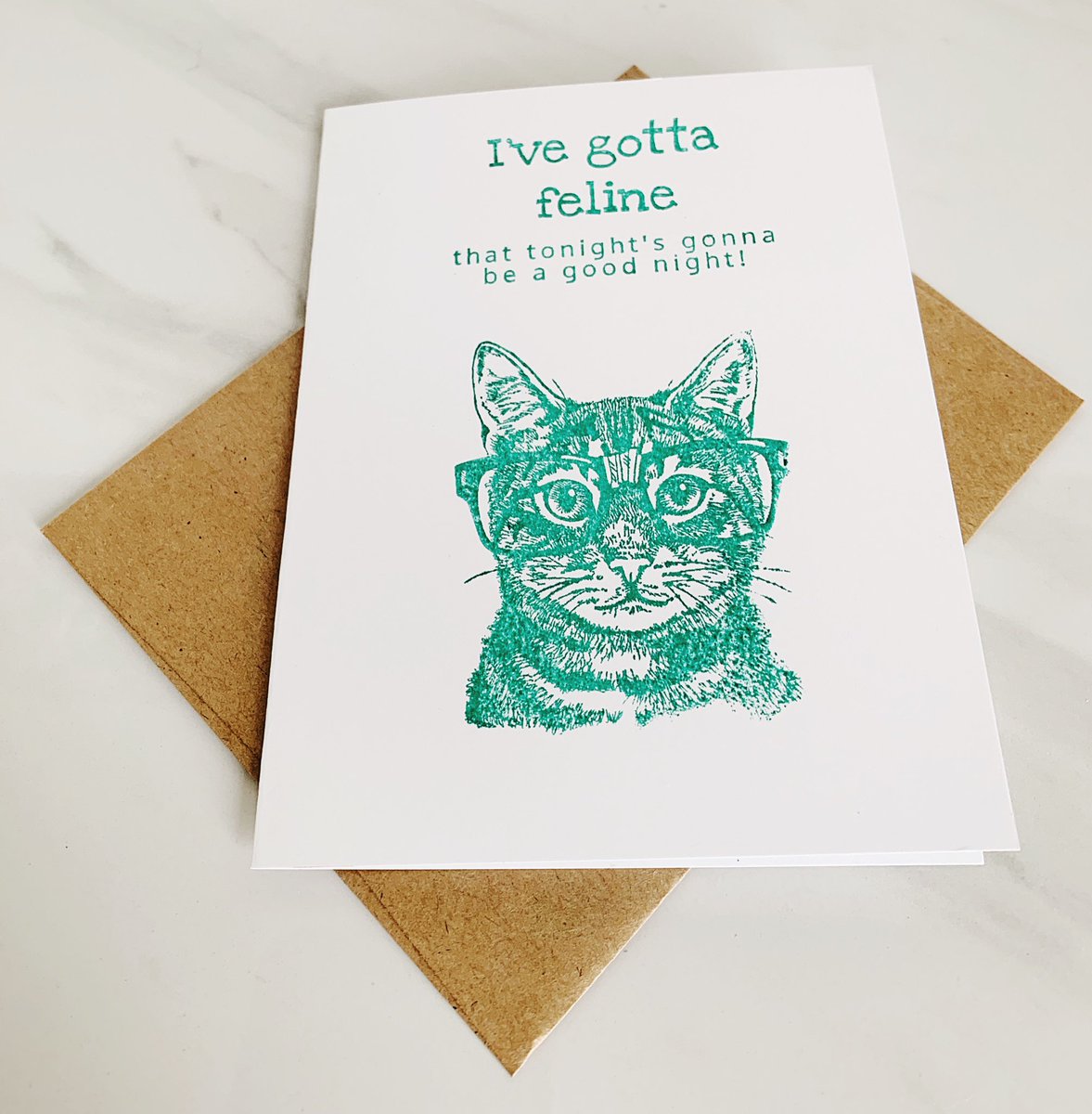 candcdc's tweet image. “I’ve Gotta Feline That Tonight’s Gonna Be a Good Night!”

Etsy.com/shop/cardsandc…

#catcard #feline #funnybirthdaycard #greetingcards #birthdaypuns #catsoftwitter #tbt #crumbsandwhiskers #catsofinstagram #catslife #catstagram