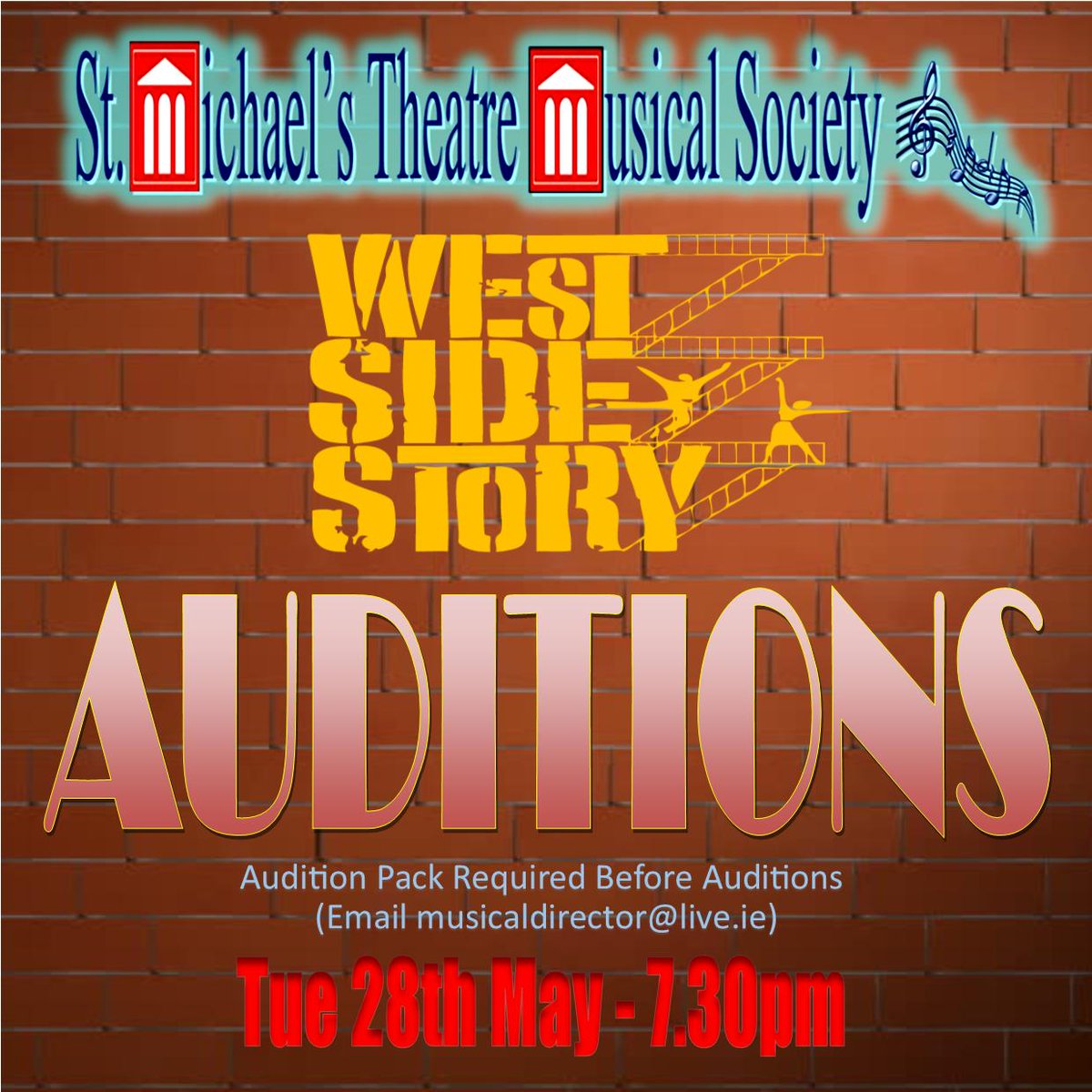 SMTMSshows's tweet photo. 😮 Audition Time! 😮
Spread the word, everybody! This is going to be one of our best ever shows! #smtmswestsidestory https://t.co/0M0rjxVInS