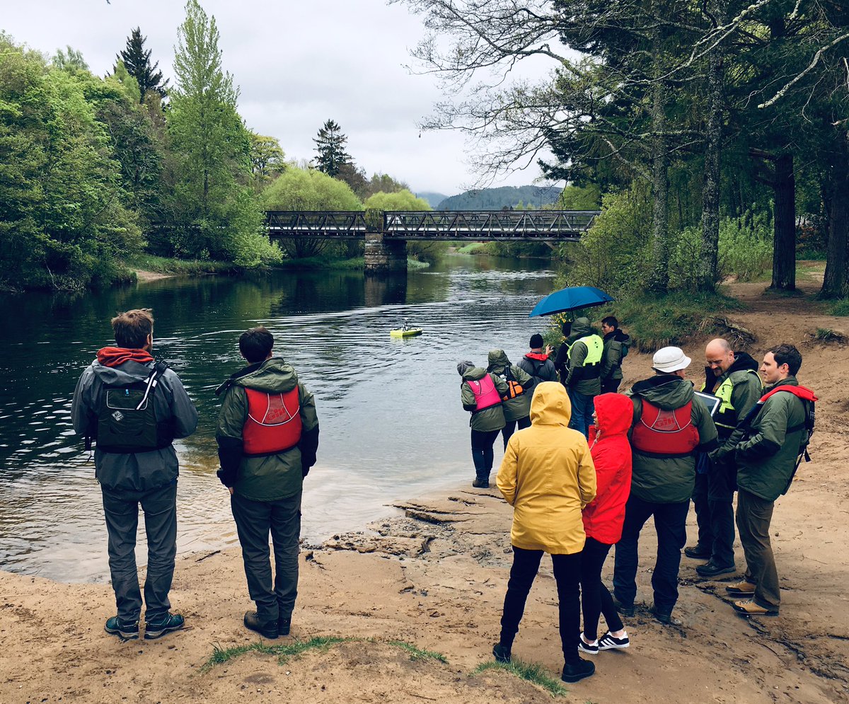 Nick_Everard's tweet photo. Great morning on the wonderful Spey at Aviemore with @ScottishEPA. #ARCLite #ADCP #WaterQuality river science tech, AND social media/comms.... #Hydrometry have some fabulous stories to tell and great images. #SpreadTheWord https://t.co/bApDiIMOKN