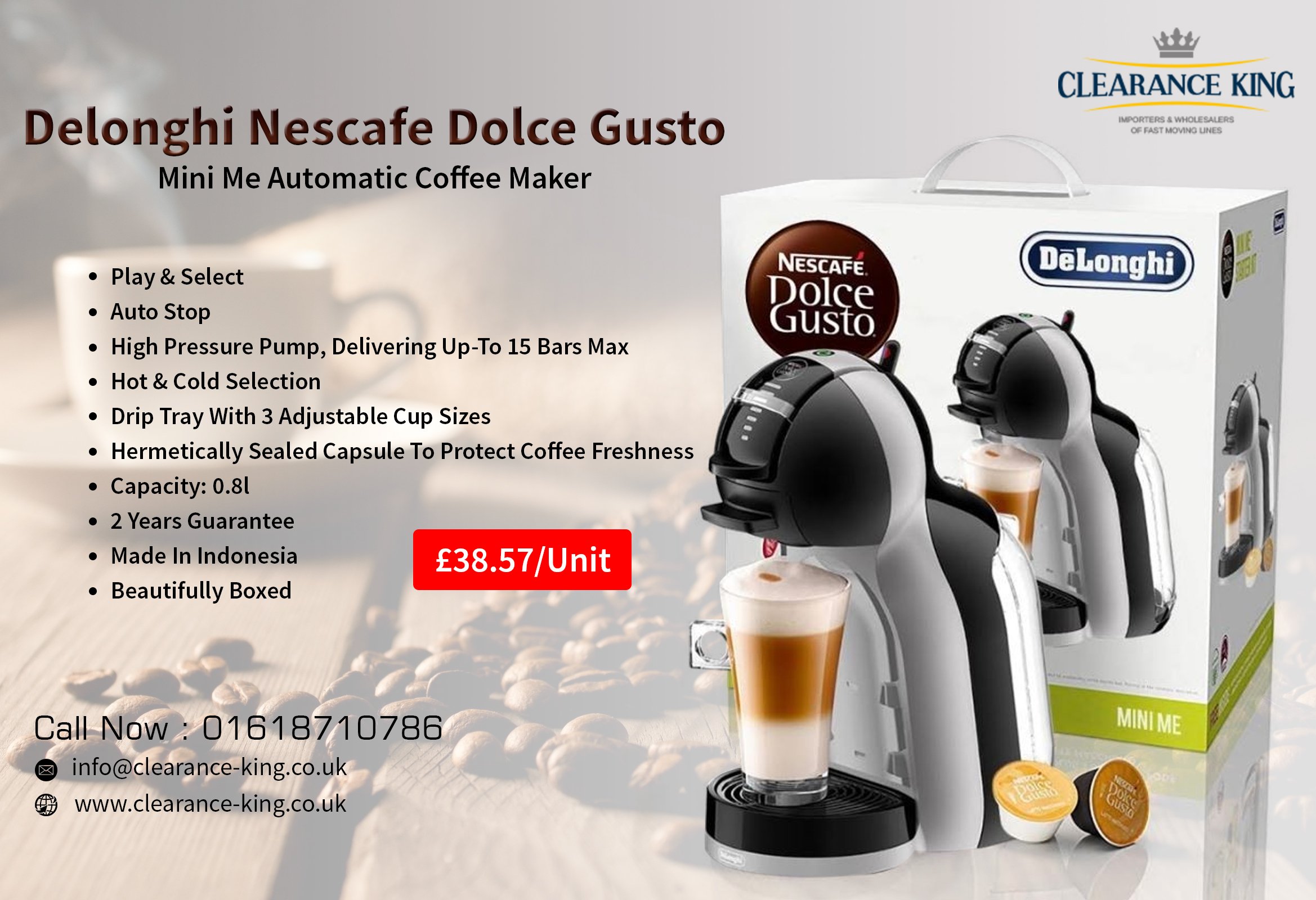 Clearance King on X: Wholesale Delonghi Nescafe Dolce Gusto - Mini Me  Automatic Coffee Maker. Get instant coffee in a bit. Order now:   #nescafe #coffeemaker #automatic #wholesaler  #wholesaleuk #discountwholesale