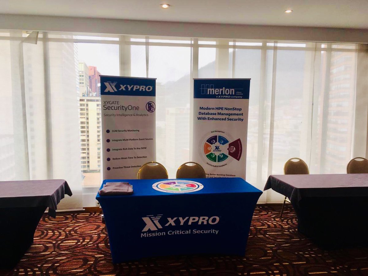 gaboxyp's tweet photo. Alistándonos para comenzar con el #HPE_NonStop #LATUG 2019 en Bogotá! Hablemos de #PCIDSS #CyberSec #DataProtection #compliance #RBAC #MFA #auditing #XYGATE @XYPROTechnology @Connect_WW https://t.co/RibdrQQV6i