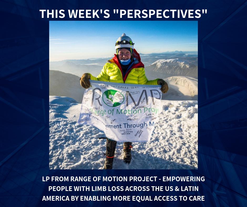 AmputeesUSA's tweet photo. Head over to our Facebook this evening at 5pm CDT for "Perspectives" with LP from @ROMPglobal as her and Trevor discuss ROMP's mission to help solve the problem of equal access to prosthetic and orthotic services around the world!
#AmputeeCoalition #ROMPGlobal #AmplifyYourself https://t.co/ZqCIVTpypB