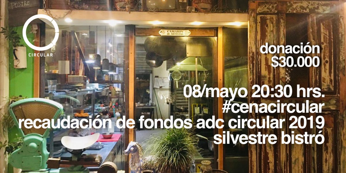 Como todos los años celebramos nuestro aniversario con una #CenaCircular de recaudación de fondos para nuestra organización! Te invitamos a sumarte y a compartir una velada buena / limpia / justa, junto a nuestrxs amigxs e invitadas especiales <a href="/CarolaBezamat/">Carola Bezamat</a> <a href="/loquemaspuedo/">loquemaspuedo</a> 💚