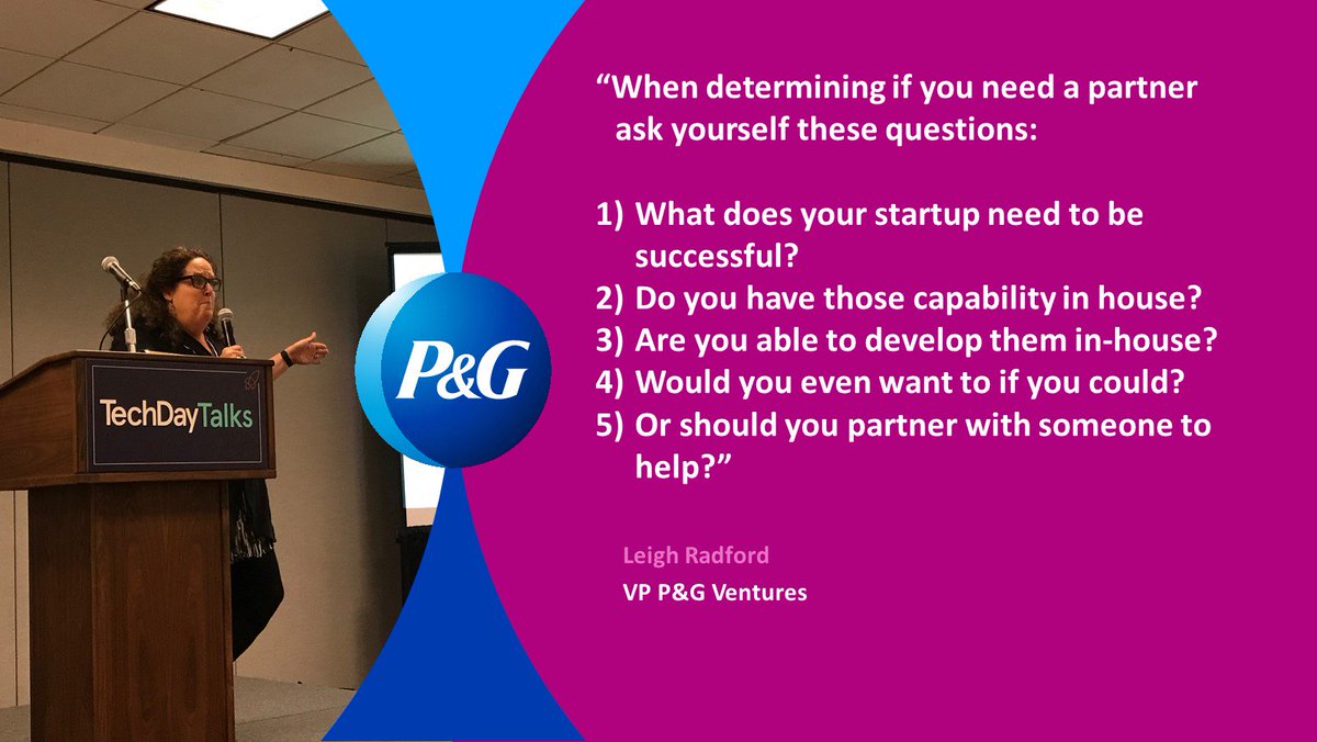 Lisa03755's tweet image. RT @PGVstudio: “When determining if you need a partner ask yourself these questions...&quot; @LeighRadfordPGV #TechDay #TechDayTalks #Entrepreneur @ProcterGamble #innovation