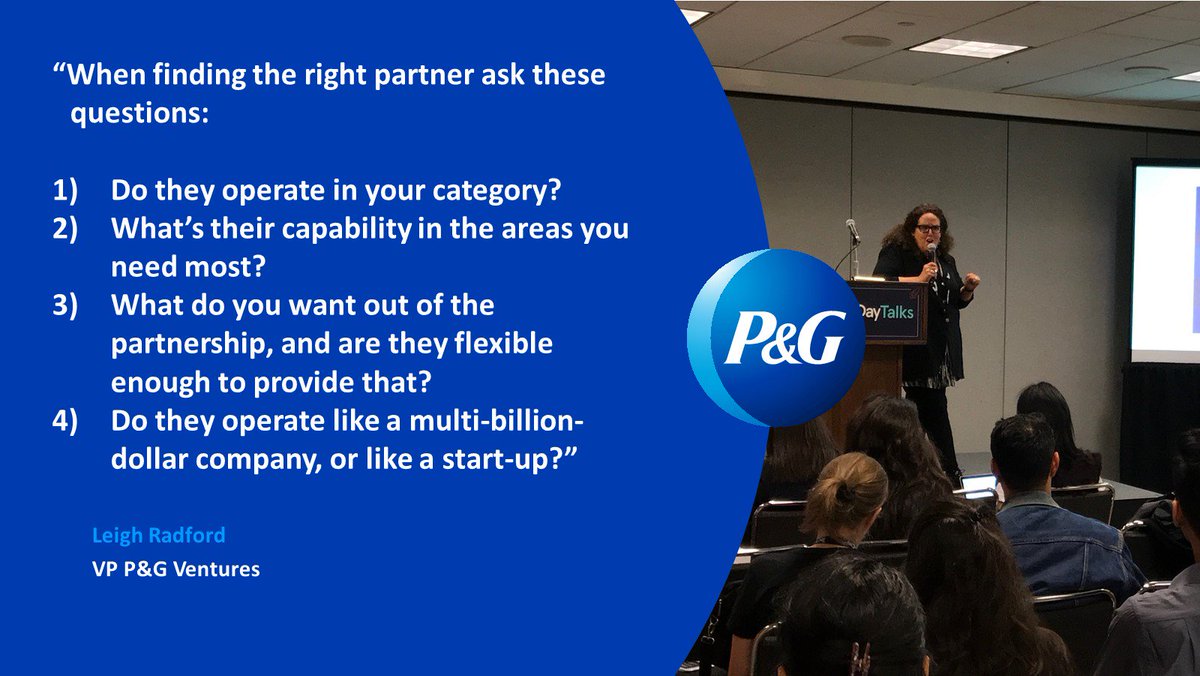 PGVstudio's tweet image. “When finding the right partner ask these questions..&quot; @LeighRadfordPGV #TechDay #TechDayTalks #Entrepreneur @ProcterGamble #innovation