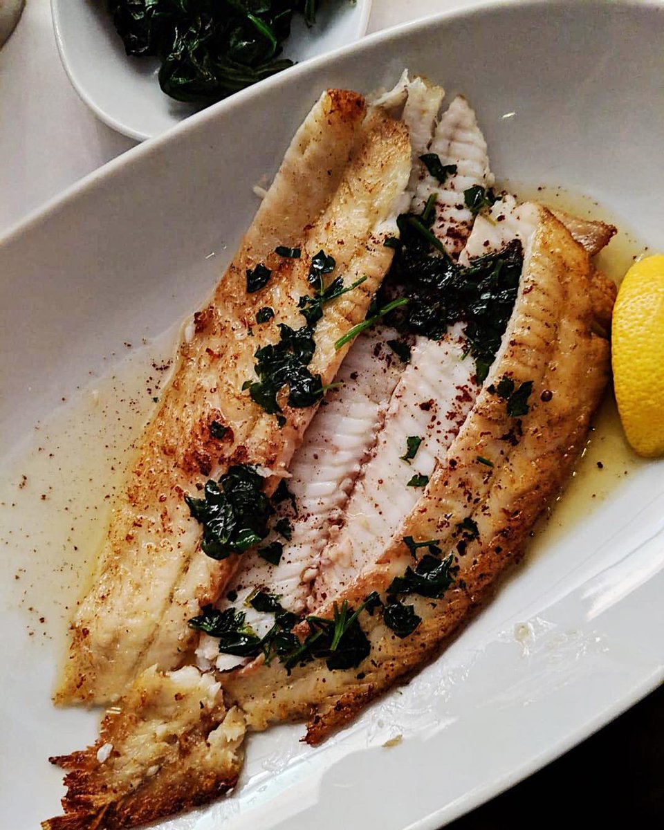 Our heavenly Dover sole meunière is cooked slowly with brown butter, chopped parsley, and lemon 🐟🍋 #regram certifiednosh