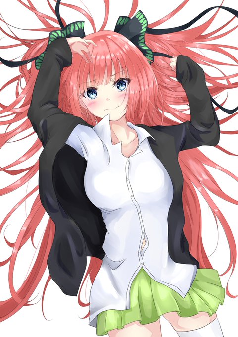 十逢さんがTwitterに投稿した中野二乃(五等分の花嫁)のイラスト。