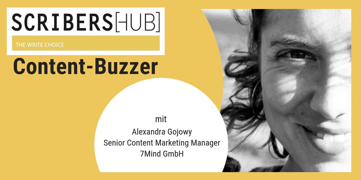 sabine_faeth's tweet photo. Was guter #Content mit einem Lächeln zu tun hat verrät Alexandra Gojowy von @7Mind_de im neuen #Contentbuzzer. Mehr hier: https://t.co/ehy6sgdgNN https://t.co/yo7jWwWg2q