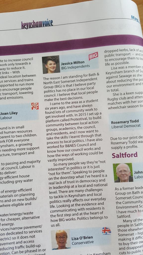 Lovely of the <a href="/keynshamvoice/">Keynshamvoice</a> to publish this and get everyone informed of who their local candidates are. Vote today!!! Polling stations close 10pm! 
@welovekeynsham @KeynshamWombles <a href="/Community67/">Community at 67</a>