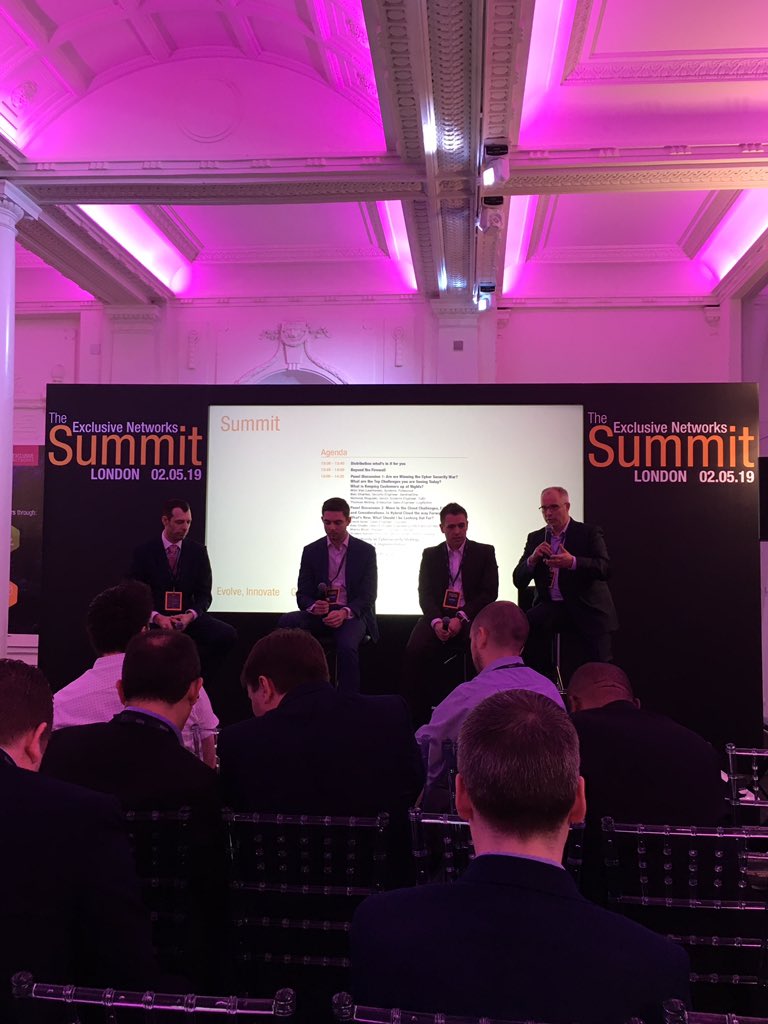 EXN_UK's tweet photo. “Companies try to fight the Cyber Security War based on what they have, not what they don’t have, and where the gaps are in their capabilities.” A fantastic panel discussion with @Forescout, @SentinelOne, @TufinTech, @LogRhythm #EXNSummit #EXNTechnical https://t.co/CArz7LUehu