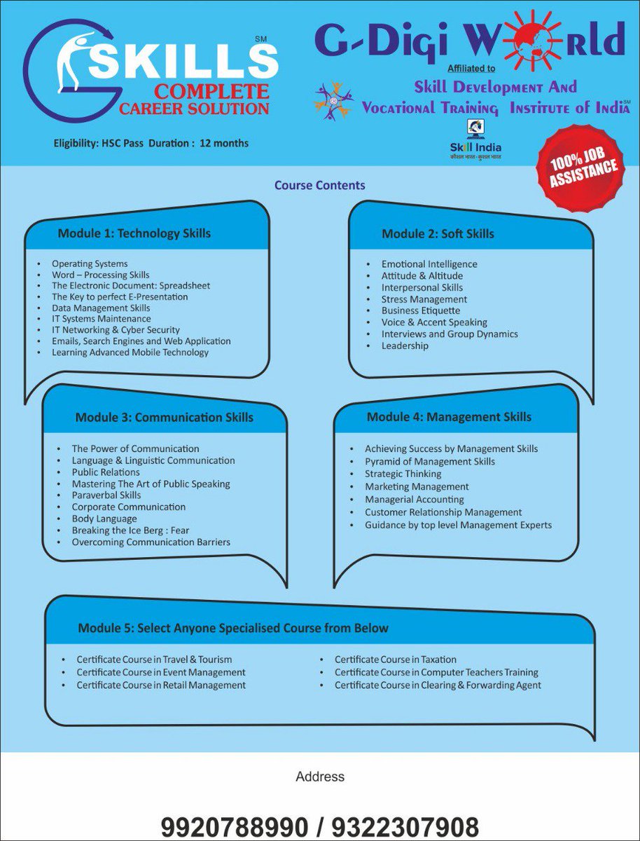 gdigiworld's tweet photo. #likeforfollow #follow #join
G Digi World Provides Certificate Course in Digital Literacy.
For more details
Call/ WhatsApp : 9920788990 / 9322307908
Visit - https://t.co/5gaf8S5h3G
#gdigiworld https://t.co/mVa3LFbxcp