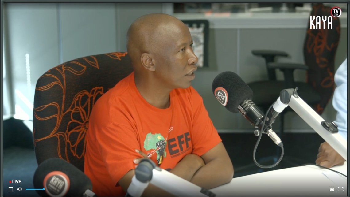 tv_kaya's tweet photo. #JuliusMalema, leader of #EFF, is live right now on Kaya TV. Watch here: https://t.co/X52o4ibDyl https://t.co/jYQx1X7UPA