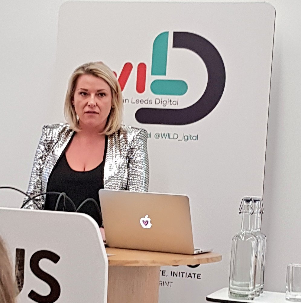 The brilliant @SarahInTalent delivering the afternoon welcome speech at <a href="/WILD_igital/">WILD</a> 
#WILDigital