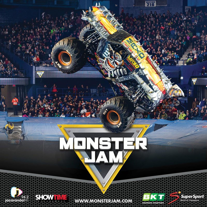 jacarandafm's tweet photo. We have tickets available for Monster Jam and we're giving them away for free! Simply RT this tweet using #MonsterJam and #JacarandaFM and stand a chance to WIN. https://t.co/Wy30ccKVFm