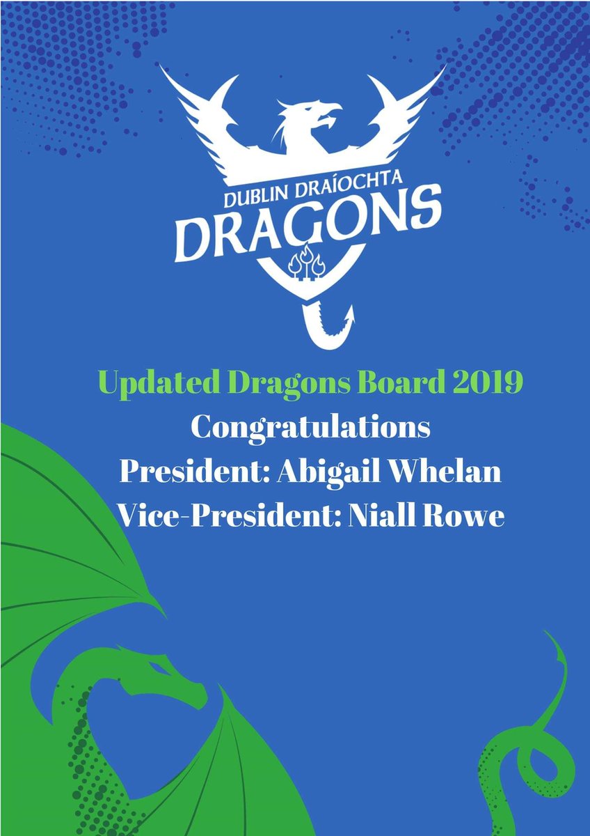 We are very happy to announce the results of our elections. Congratulations to our new President and Vice President of the Team, Niall and Abby!