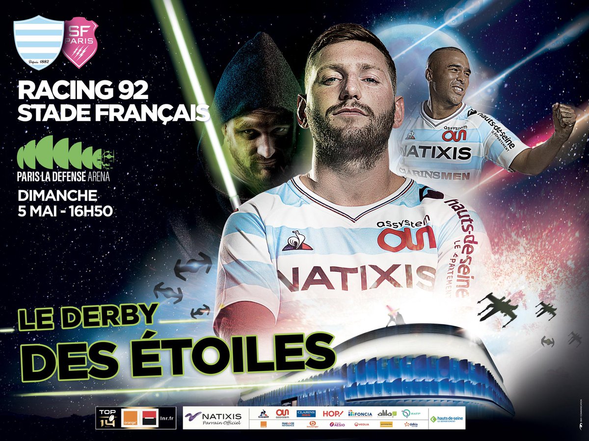 #LeDerbyDesEtoiles
RT + Follow le @CanalRugbyClub pour tenter de gagner deux places au plus proche des joueurs en carré Ciel et Blanc pour #R92SFP dimanche à <a href="/ParisLaDefArena/">Paris La Défense Arena</a> ! 🎁