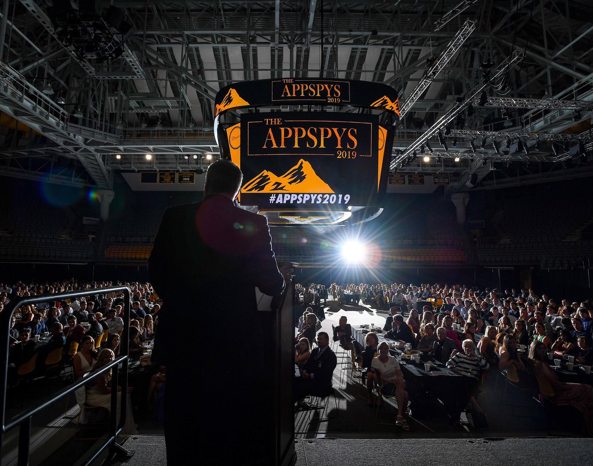 TimCowie's tweet image. @appstatesports athletic director @DougGillin addresses the @appatate student-athletes during the annual APPSPYS athletic awards show #timcowie #timcowiephotography #ncaa @SunBelt