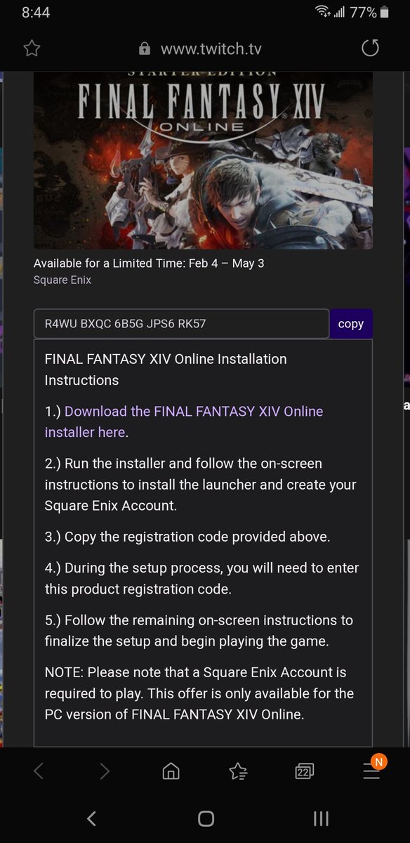 ffxiv pc registration code generator