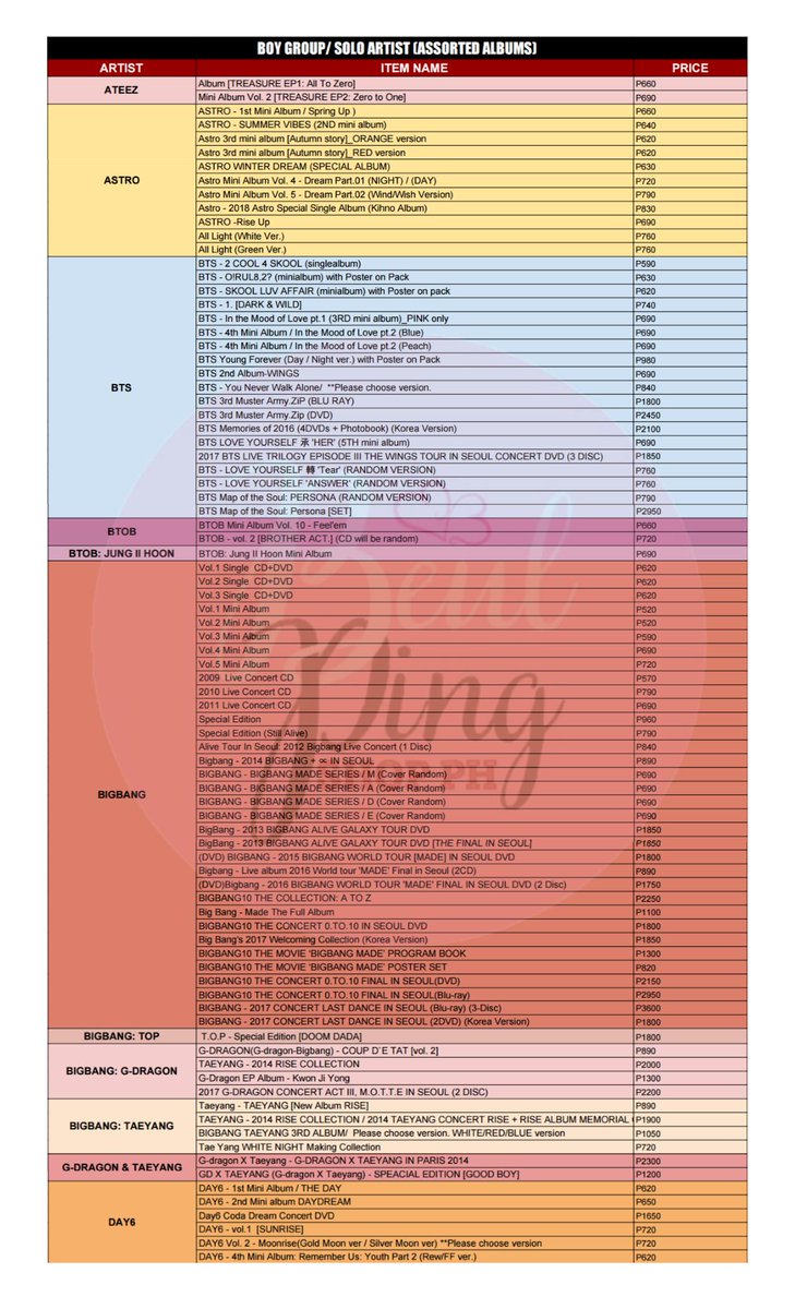 BeulpingShopPH's tweet photo. [B1-PH GO] BOY GROUP/SOLO ARTIST ASSORTED ALBUMS

PRICELIST: https://t.co/4nSn2GcIxt

👉ITEM PRICE + LSF [ALL-IN]
👉with FREEBIES from us 

📆DOO/ DOP: May 27
🚢NORMAL ETA: 3-4 weeks 

🚫STRICTLY NO CANCELLATION OF ORDERS

Order Form: https://t.co/454iz25SQx

#BeulpingPHGO https://t.co/5OqU3ZYha9