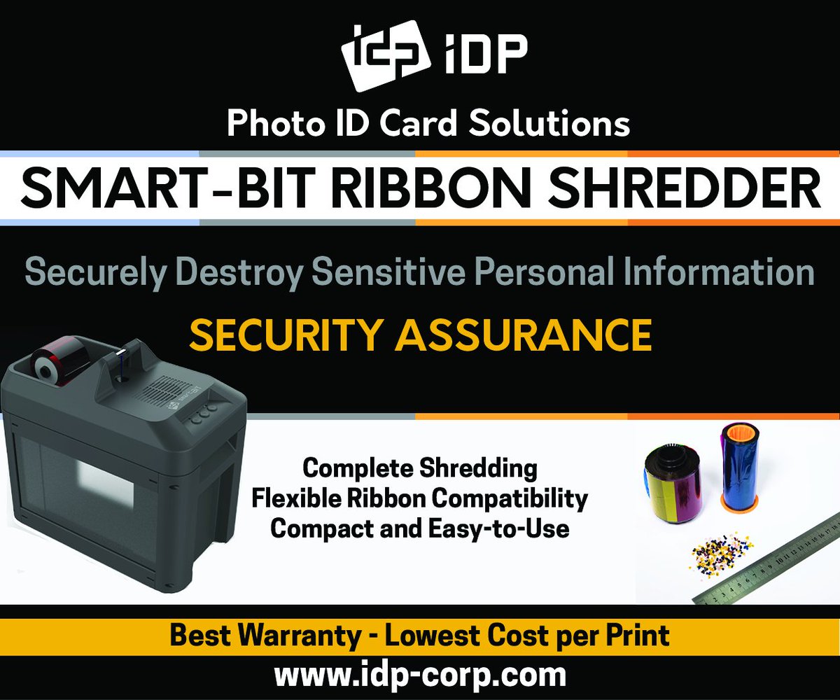 IDPCard's tweet photo. ⭐️⭐️⭐️⭐️⭐️ Five out of Five Stars for IDP's SMART-Bit Ribbon Shredder! #IDP #socialmediamarketing #printerribbon #security #technology #tech #ribbonshredder #idcardprinter #accesscontrol #cardprinter #SMARTBIT #idcardsolutions #idcardsystems #accesscontrol #passionatesecurity #id https://t.co/3HKYtfDD1T