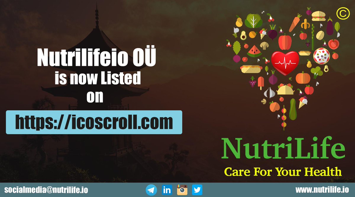 Nutrilifeio OÜ smart contract is published on icoscroll.com
# nutrilife  # nutrilife_io  # cryptocurrency  # bitcoin  # ethereum  # blockchain  # earnmoney  # earnmoneyfromhome  # earnmoneyonline  # bitcointrading  # bitcoinnews  # bitcoinprice  # altcoin