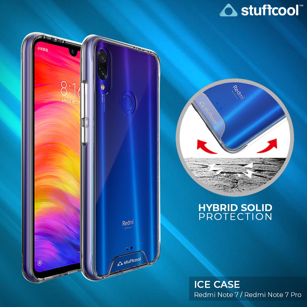 Stuffcool's tweet photo. The Ice Clear Case for the Redmi Note 7 and Note 7 Pro will make sure your phone has all the protection it needs. 
With soft edges and a hard back, your phone will be protected.
Check this out now: https://t.co/Qh3BllgVNs 
#IceCase #Stuffcool #LilThingsMatter https://t.co/4rYeskqU6K