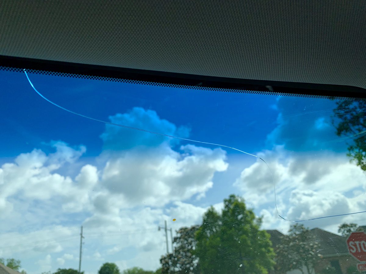 If you’re walking across an overpass on I10 and throw something over, this is the result. Thank you so much for the need for a new windshield.