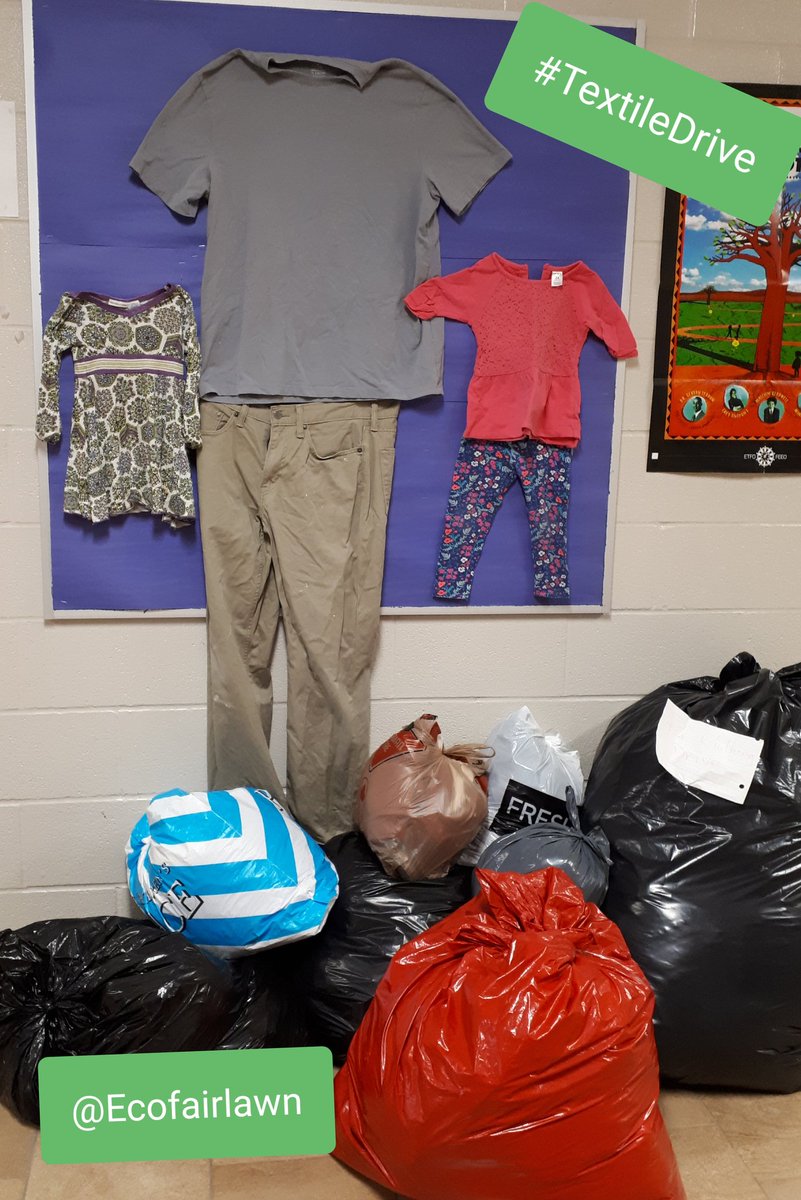 EcoFairlawn's tweet photo. Great job @FairlawnPSPDSB ! Our 1st day of our #TextileDrive & already 6 bags of donations. Keep up your great work from May1-May28th @bag2schoolna @PDSB_eco https://t.co/xtG3PPBGMF