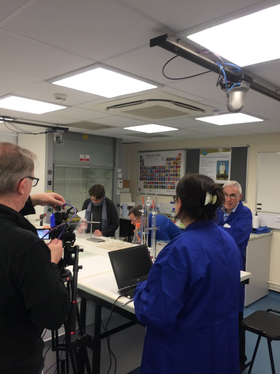 OU_chemistry's tweet photo. Lights, camera....getting ready for the @S111_OU_J @S111_OU_B  labcast tonight! @OU_STEM @OpenUniversity @S112_OU https://t.co/QxitOh7SHi