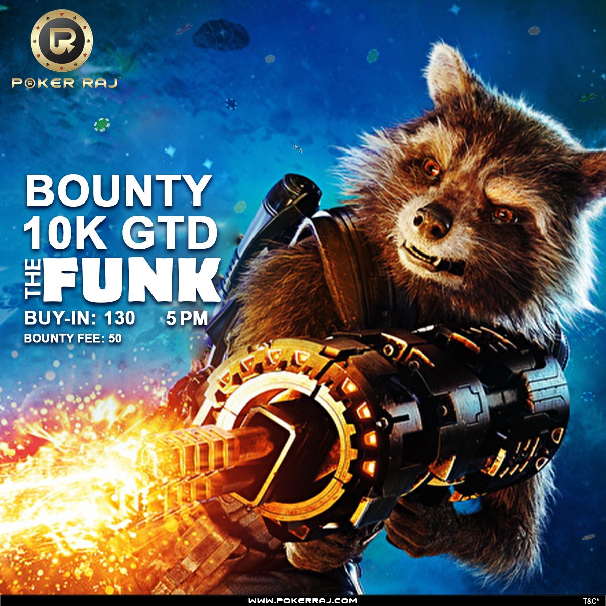 Ain't no thing like poker, except poker!
Play #TheFunk with 10K GTD at 5 PM today, only on PokerRaj.