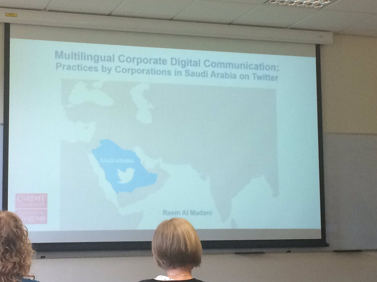 tereza spilioti (@terezaspilioti) on Twitter photo Lovely talk by <a href="/ReemMadani/">Reem Madani</a> on networked multilingualism and branding on Saudi Twitter; evidence of parallel bi/multilingualism (with separate twitter accounts on different languages) but lots of mixing too #LNM2019 Lovely talk by <a href="/ReemMadani/">Reem Madani</a> on networked multilingualism and branding on Saudi Twitter; evidence of parallel bi/multilingualism (with separate twitter accounts on different languages) but lots of mixing too #LNM2019