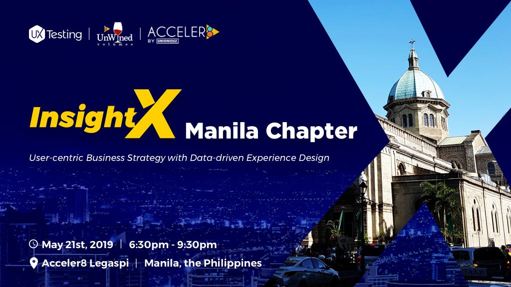 Announcing our next InsightX Chapter in #Manila, the Philippines! 

We will share #EXPERIENCE from diverse aspects covering #UX and #CX strategy with local insights. 
Special thanks to <a href="/acceler8ph/">Acceler8</a>

RSVP NOW => buff.ly/2CFURHE