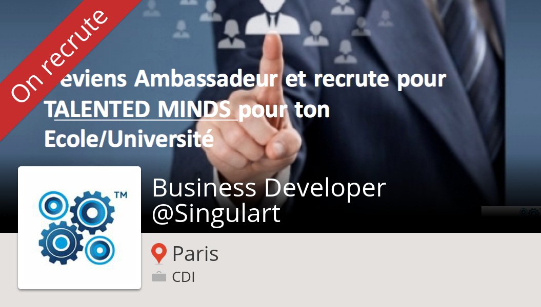 Talented_Minds's tweet photo. #TalentedMinds is hiring a #Business #Developer @Singulart, apply now! (#Paris) #job https://t.co/N1HG2U6LRn https://t.co/nggFAslH6w