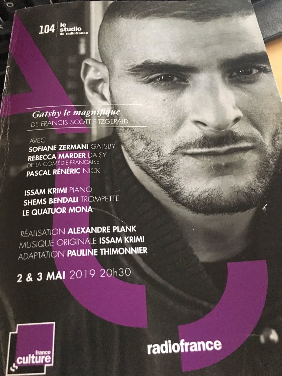 SandrineTreiner's tweet photo. Tellement heureuse de retrouver  ce soir et demain soir ⁦@Fianso⁩ ⁦⁦@icekreamy⁩ les comédiens les musiciens au studio 104 de ⁦@Maisondelaradio⁩ dans Gatsby le Magnifique. Comme tous les grands personnages de fiction, notre frère à tous ⁦@franceculture⁩ https://t.co/gfHr2ymLvU