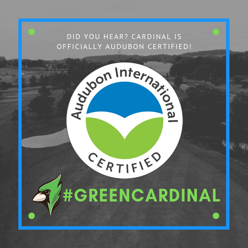 GolfCardinal's tweet photo. Here at @CardinalGolfClub we are proud to be moving forward with our #GreenCardinal initiative! Each year we strive to reduce our carbon footprint and we are proud to announce out Audubon International Certification! 
.
.
#greencardinal #audubon #gogreen #cardinalmakesadifference https://t.co/moT6Trssly