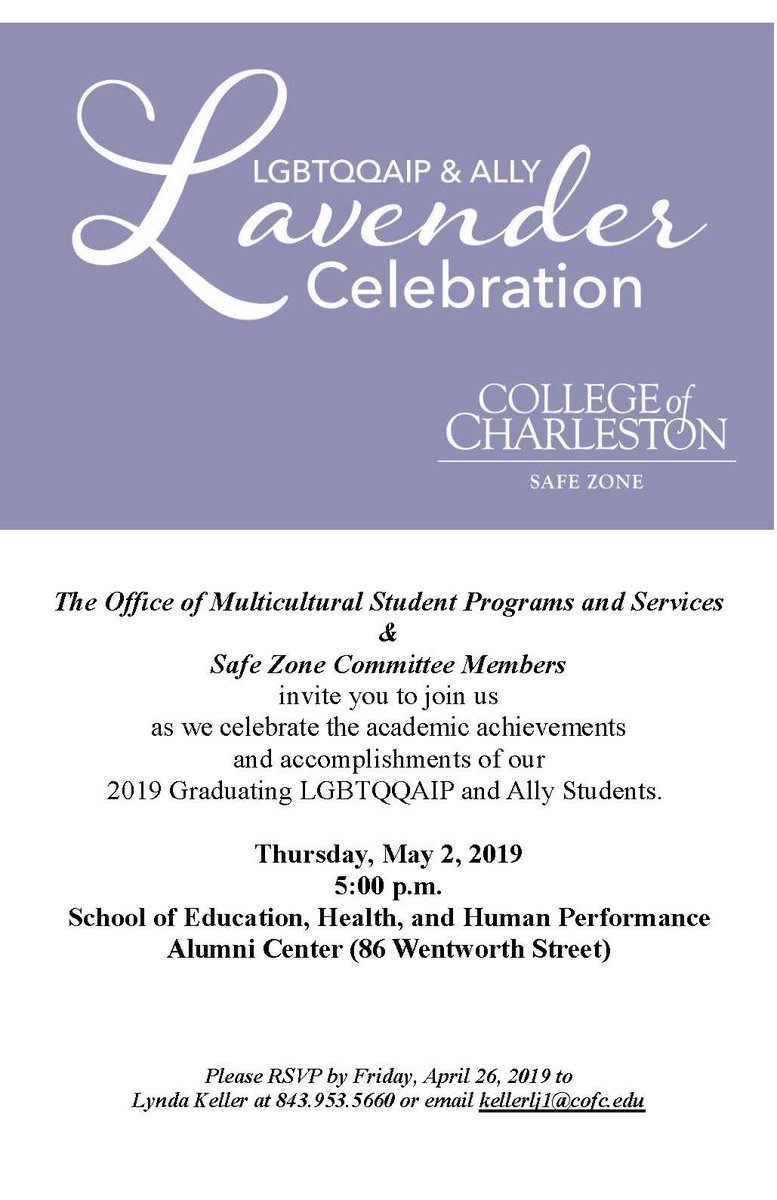 Today’s the day! Starting off graduation season we have Lavender for the LGBTQQAIP and Ally Community!