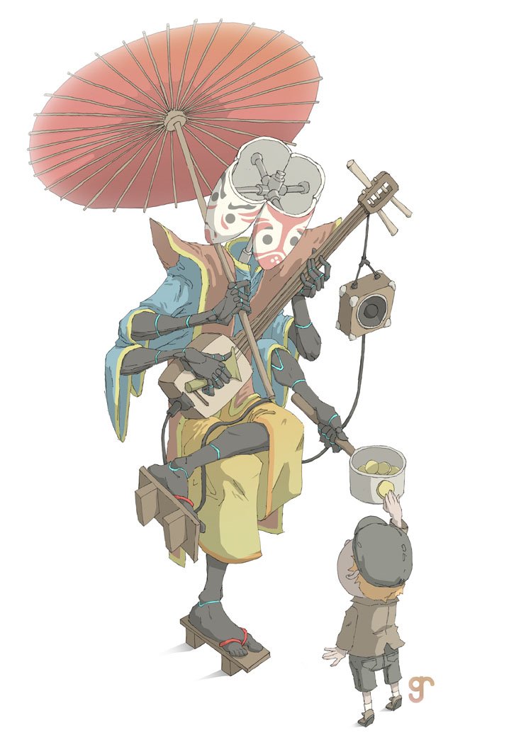 greigrapson's tweet photo. Kabuki Busker Automaton.
For the character design challenge. 
Topic: Kabuki Theatre.
https://t.co/1SZoO4U3SV https://t.co/0UWfLBeK7r