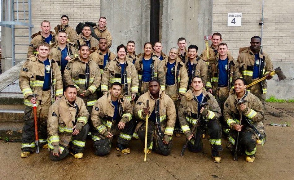 FFer Sarah Cobarruvias: "This is my class, 2018A. We all received pink slips. Many of us moved from different cities, different states, and secure jobs to chase the dream of being a Houston firefighter... [T]hey are laying off and demoting people who are more than just a number."