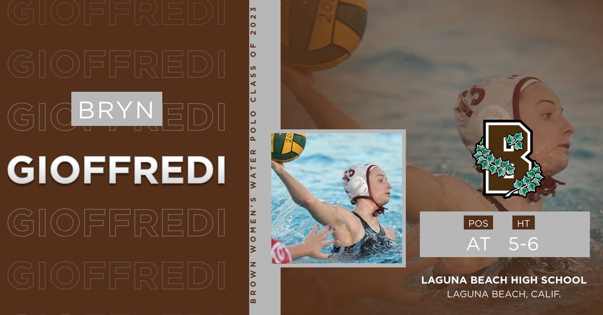 Next up is Bryn Gioffredi!

POS: Attacker
HT: 5-6
Hometown: Laguna Beach, CA
HS: Laguna Beach
Club: SET Water Polo Club

#GoBruno <a href="/CWPAWaterPolo/">CWPA-Varsity</a> 🐻🤽‍♀️