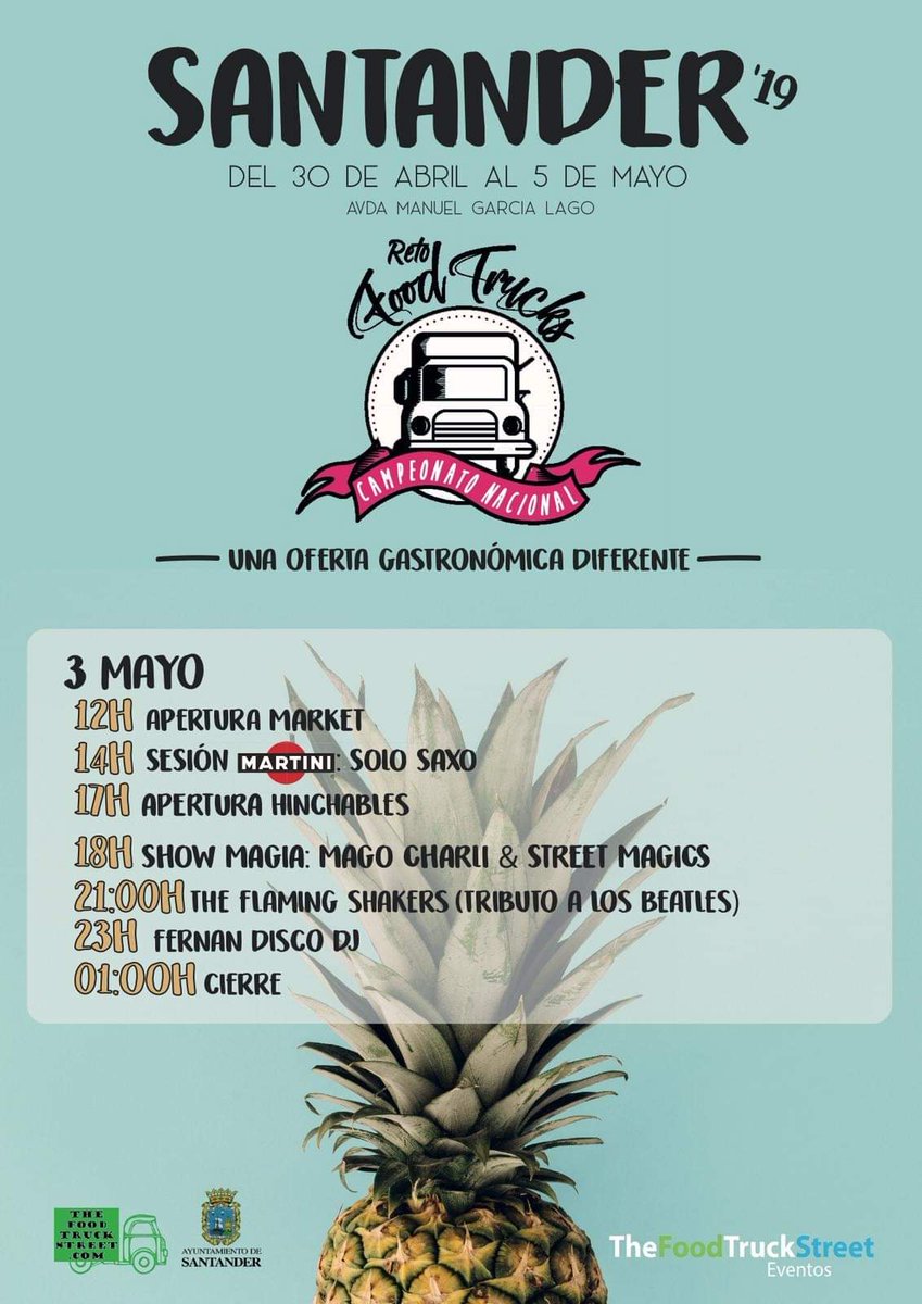El próximo 3 de mayo no te pierdas a <a href="/FlamingShakers/">The Flaming Shakers</a> en Santander a las 21h!! 
#Retofoodtrucks

<a href="/Santander/">Santander</a>