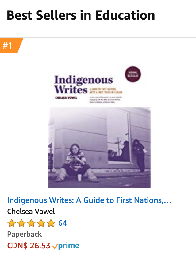 PortageMainPres's tweet photo. "Indigenous Writes: A Guide to First Nations, Métis &amp; Inuit Issues in Canada" by @apihtawikosisan is the #1BestSeller for educational books on @amazonca!
Order this resource today: https://t.co/0IFXQL74fX #Debweseries #IndigenousWrites #TRCforTeachers #IndigenousEducation https://t.co/XljMWGNi9V