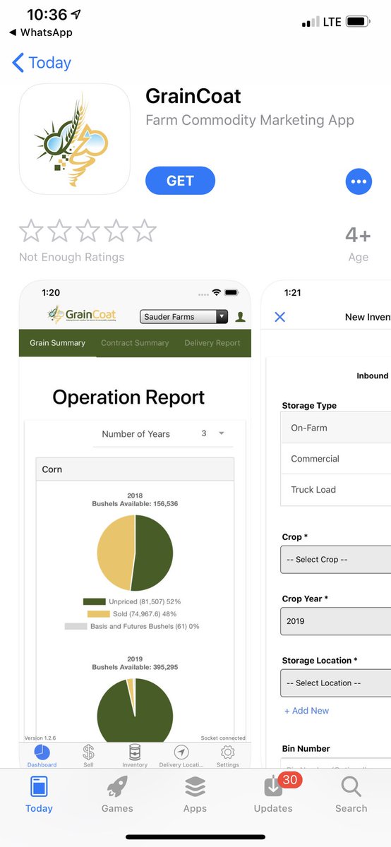 Just happened to be surfing on the Apple App Store and oh look what I found? You can take your production anywhere you go! <a href="/GrainCoat_LLC/">GrainCoat</a> was designed by a farmer for the farmers. Big day <a href="/ag_guy04/">Sean Arians</a> “Helping farmers weather the storms of commodity marketing”