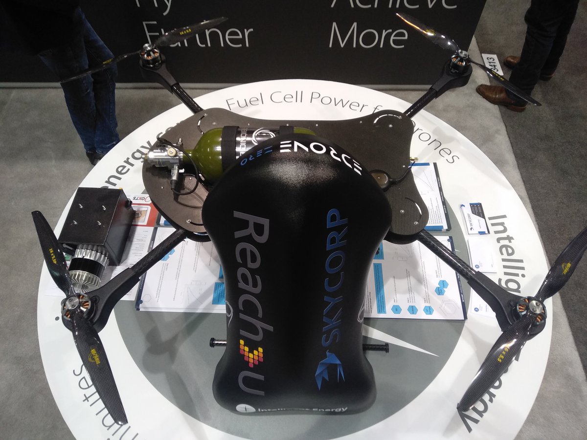 Tremendeous reception @AUVSIshow and heading into the final day. Still a chance to have a look at our H2 e-Drone Zero at <a href="/intellenergy/">Intelligent Energy</a> booth 3413 to talk about fuel cells, integration, drones, hydrogen and the green future!
#fuelcells #hydrogen #UAV #drones #edrone #greenenergy