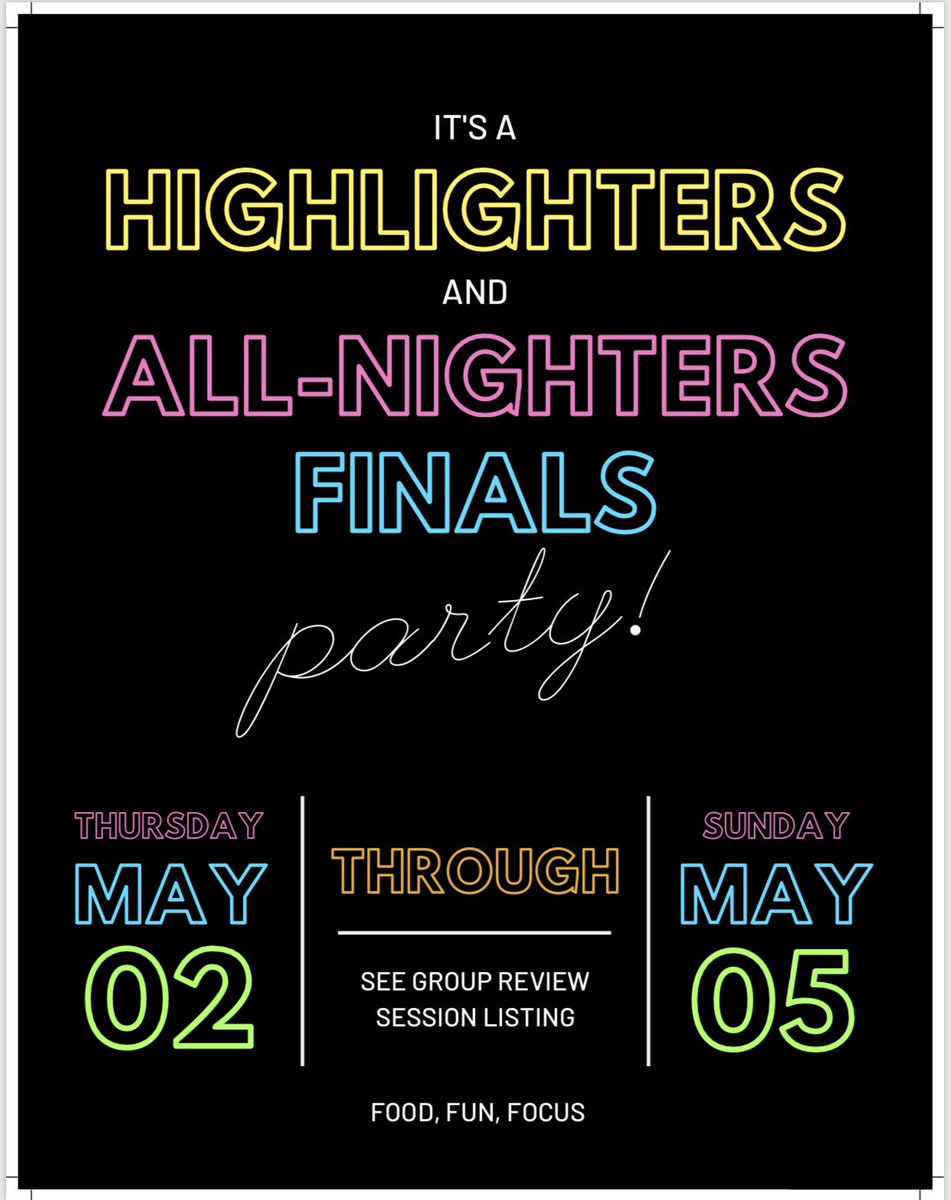This highlighters 🖍🌈 and all-nighters 🌙⏰ finals 📚 party 🎉 is going to be lit! 🔥🔥🔥